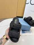 Pre Order Luxury Logo Crochet Double Strap Slides