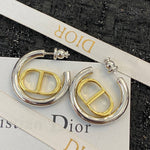 Pre Order Luxury Gold Initial Hoops In Silver