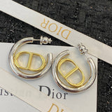 Pre Order Luxury Gold Initial Hoops In Silver