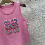 Pre Order Luxury Large Logo Design Sleevless Top (3 Colours)