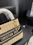 Pre Order Luxury Logo Black Stripe Basket Cross Body HandBag