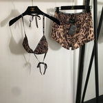 Pre Order Luxury Leopard Shorts & Bikini Top Set (2 Colours)