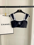 Pre Order Luxury Bandeau White Logo Bikini Set