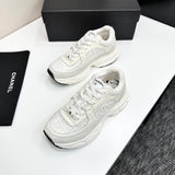 Pre Order Luxury Tweed Suede Trainers In White