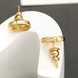 Pre Order Luxury Design Gold Stud Earrings