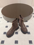 Pre Order Front Zip Logo Suede Boots