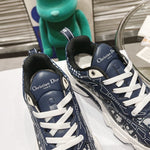 Pre Order Luxury Leather Blue Logo Design Trainers