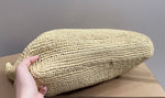 Pre Order Luxury Gold Letter Logo Wicker Bag With Matching Purse (2 Colours)
