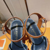 Pre Order Luxury Denim Logo Design Wedges