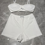 Pre Order Luxury Logo Waist Band Shorts & Matching Logo Bralet