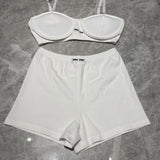 Pre Order Luxury Logo Waist Band Shorts & Matching Logo Bralet