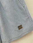 Pre Order Blue Pin Stripe Luxury Logo Short & Shirt Set