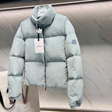 Pre Order Cord Blue Puffer Luxury Logo Coat
