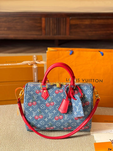 Pre Order Luxury Logo Denim Speedy Bag (2 Styles)