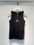 Pre Order Sparkle Logo Detail Ribbed Vest Top