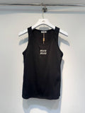 Pre Order Sparkle Logo Detail Ribbed Vest Top