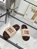 Pre Order Fluffy Luxury Logo Teddy Slippers