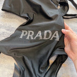 Pre Order Luxury Diamanté Front Logo Detail Cut Out Swimsuit