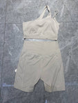 Pre Order Half Shoulder & Cycle Luxury Yoga Short Set