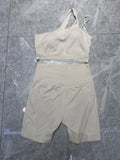 Pre Order Half Shoulder & Cycle Luxury Yoga Short Set