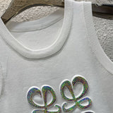 Pre Order Luxury Large Logo Design Sleevless Top (3 Colours)