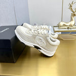 Pre Order Tweed Cream Logo Trainers