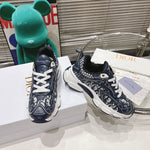 Pre Order Luxury Leather Blue Logo Design Trainers