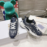Pre Order Luxury Leather Blue Logo Design Trainers