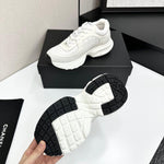 Pre Order Luxury Tweed Suede Trainers In White