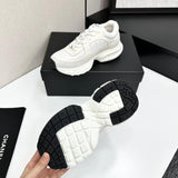 Pre Order Luxury Tweed Suede Trainers In White