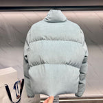 Pre Order Cord Blue Puffer Luxury Logo Coat