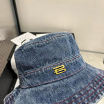 Pre Order Luxury Gold Logo Denim Bucket Hat