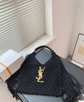 Pre Order Luxury Gold Logo Tassle Beach Bag
