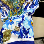 Pre Order Blue Luxury Paisley Print Swimsuit