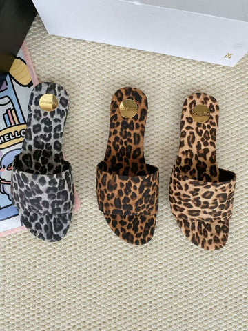 Pre Order Luxury Leopard Flat Slides