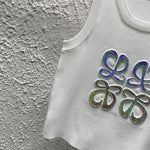 Pre Order Luxury Large Logo Design Sleevless Top (3 Colours)