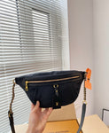 Pre Order Luxury Logo Black & Gold Body Bum Bag