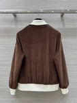 Pre Order Brown Velvet Jersey Tracksuit