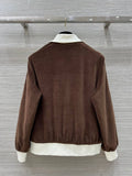 Pre Order Brown Velvet Jersey Tracksuit