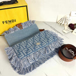 Pre Order Frayed Denim Double Letter Design Handbag