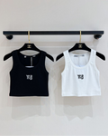 Pre Order Luxury w a n g Logo Crop Vest Tee