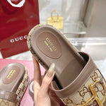 Pre Order Luxury Logo Buckle Design Platform Slides