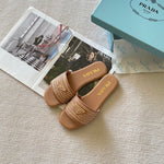 Pre Order Leather Slides With Crochet Detail