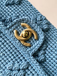 Pre Order Blue Denim Crochet Luxury Logo Chain Handbag
