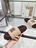 Pre Order Fluffy Luxury Logo Teddy Slippers