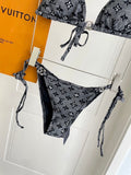 Pre Order Charcoal Luxury Logo Bikini Set
