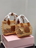 Pre Order Luxury Tanned Logo Design Basket Handbag