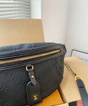 Pre Order Luxury Logo Black & Gold Body Bum Bag