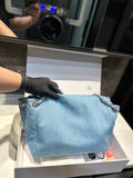 Pre Order Luxury Fainted Logo Detail Denim Chain Handbag