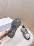 Pre Order Luxury Logo Trainers In Grey/Silver